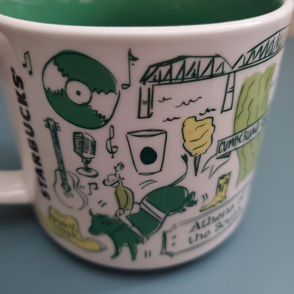 Starbucks Nashville Mug Green 14oz Been There Series BWB 20 Large Ceramic Cup - Picture 4 of 6